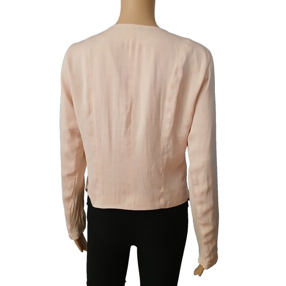 Jennifer Lopez Sz 10 Pink Ruffle Zip Up Front Taylored Jacket Style Club Top - Picture 8 of 11